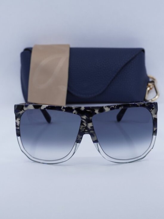 Loewe LW40001I 56B Filipa Square Sunglasses – Blue Havana\\ Gradient Smoke main image 7